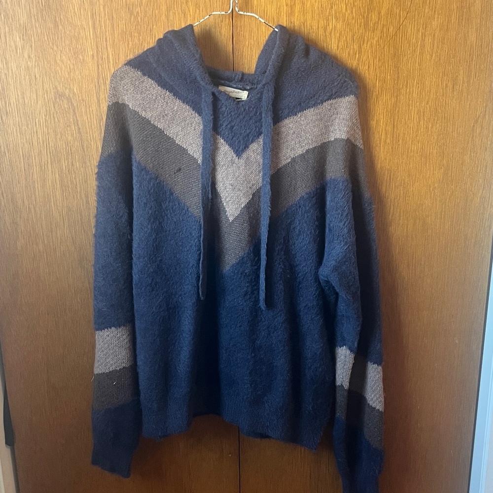 Mystree Navy and Charcoal Chevron Cardigan